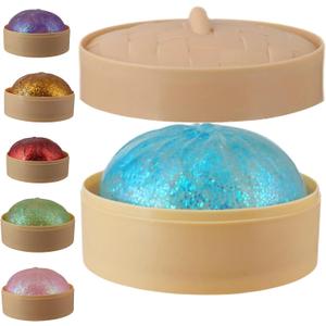1pcs Glitter Blue Glitter Dumpling, Glitter Dumpling Squishy Box, Dumplings Squishy, Anxiety Relief Soft Squeeze Dumplings Stress Balls Fidget Sensory Toy,Squeeze Dough Ball Stress Relief