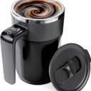 Self Stirring Mug, Stainless Steel Automatic Stirring Coffee Mug with Temperature Display, Rechargeable Travel Coffee Cup with Lid & Handle, for Coffee, Milk, and Other Beverages (13.5 oz)