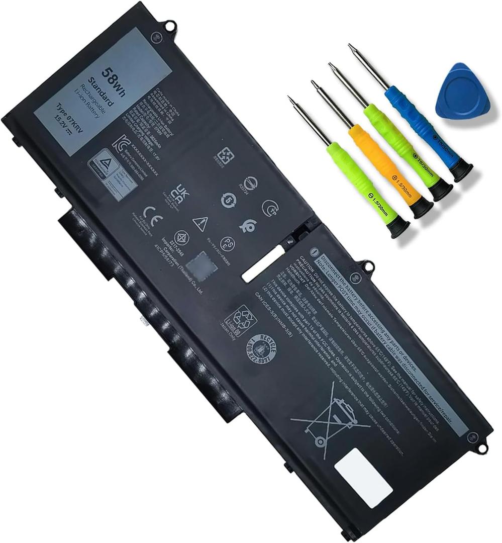 JOTACT 07KRV 58Wh Battery Replacement for Dell Latitude 5530 5430 5330 Precision P137G004 P137G006 3570 P104F005 P104F006 Laptop Series Notebook H4PVC O7KRV 0H4PVC Y86WG 0Y86W 15.2V 3625mAh 4-Cells