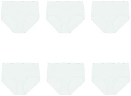 Hanes Womens High-waisted Panties, 6-pack, Moisture-wicking Cotton (Colors May Vary) Briefs-underwear, White, Size 7 US