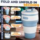 2-Pack Collapsible Cups for Mother's Day 11oz Leakproof Coffee Travel Mug, Silicone, Foldable and Portable for Hiking, Camping, Office | Lightweight and Collapsible Coffee Cups for Outdoor Use