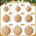 Suzile 18 Pcs Velvet Christmas Tree Ornaments Flocked Christmas Ball Decorations Xmas Balls Holiday Hanging Ornaments for Xmas Tree Wreath Garland Holiday Fireplace Decoration (Champagne)