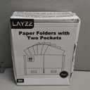 Folders with Pockets, LAYZZ 60 Pack Paper Pocket Folders, 2 Pocket File folders Fits Letter Size Paper, for School Office and Home (Black)