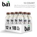 Bai Antioxidant Infused Water Beverage, Puna Coconut Pineapple, with Vitamin C and No Artificial Sweeteners, 18 Fluid Ounce Bottle, 12 Pack (BBD 06/14/26)