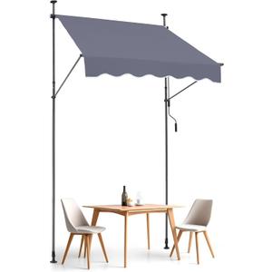 VEVOR 59" x 122" Patio Awning Retractable, Outdoor Retractable Patio Awning Sunshade Shelter, Adjustable Patio Door Window Awning Canopy with Manual Crank Handle for Backyard, Garden, Balcony