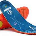 ROCKROOSTER Work Insoles for Men Women Memory Foam Cushion Inserts with Arch Support PORON Heel Cushion Coolmax Quick-Dry Fabric Durable Replacement Insoles for All-Day Comfort and Pain Relief (Blue_rc930)