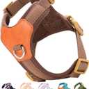 Brown Dog Harness for Small Dogs, No Pull Dog Harness with 2 Leash Clips, Small Sized Puppy Harness (Brown, S)