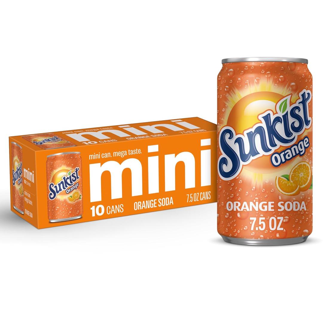Sunkist Regular 10pk Mini Can, 75 Fl Oz (EXP 04/02/27)