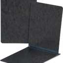 25 Blue Summit Supplies Report Covers with Sliding Bar Fastener - Black Pressboard Report Covers, Letter Size, Durable 2'' Capacity Business Report Covers