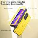 URBANITE for Samsung Galaxy A03S Case, Military Grade Dual Layer Shockproof Protective Cover Case with Screen Protector and Kickstand (Yellow)