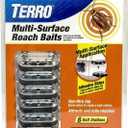 TERRO T500 Indoor Multi-Surface Roach Bait Stations - Indoor Cockroach Killer, 6 Bait Stations, Black (1 Pack)
