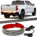 XRIDONSEN 48 inch Truck Tailgate Strobe Lights Strip Rear Window Lights 288 LED Tail Emergency Light Bar Amber White Flashing Warning Hazard Safety for Plow Trucks Construction Vehicles Pickup Trailer