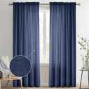 Melodieux 84 Inches Curtain for Living Room - Light Filtering, Linen Look, Rod Pocket, Semi Sheer Curtain Drapes for Home Office, Bedroom (52" W x 84" L, 2 Panels)