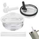 2 Pack Detachable Straw Lid Replacement Compatible with Stanley Quencher H2.0 40 oz Tumbler, Leakproof Spillproof Flip Straw Cover, 3.6 Fit, Easy Clean For Stanley Cup Accessories (White+Black)