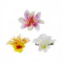 3 PCS Hawaiian Flower Hair Clips Hibiscus Plumeria Hairpin Girls Orchid Hair Accessories for Wedding Beach Prom Party (Pink, White, Yellow) (3 Count (Pack of 1))