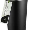 SIPX 16 oz Insulated Coffee Tumbler with Leakproof Lid  Stainless Steel, Vacuum Insulated  Keeps Drinks Hot or Cold for Hours  Cupholder Friendly Travel Mug  Black