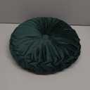 Round Throw Pillow Velvet Home Decoration Pleated Round Pillow Cushion for Couch Chair Bed Car Emerald Green