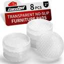 Ezprotekt Non Slip Furniture Pads, 8 Pcs 2" Anti Skid Rubber Caster Cups, Anti-Slip Round Furniture Coasters for Hardwood Floors, Anti Slide Floor Protectors for Bed Couch Stoppers (Clear)