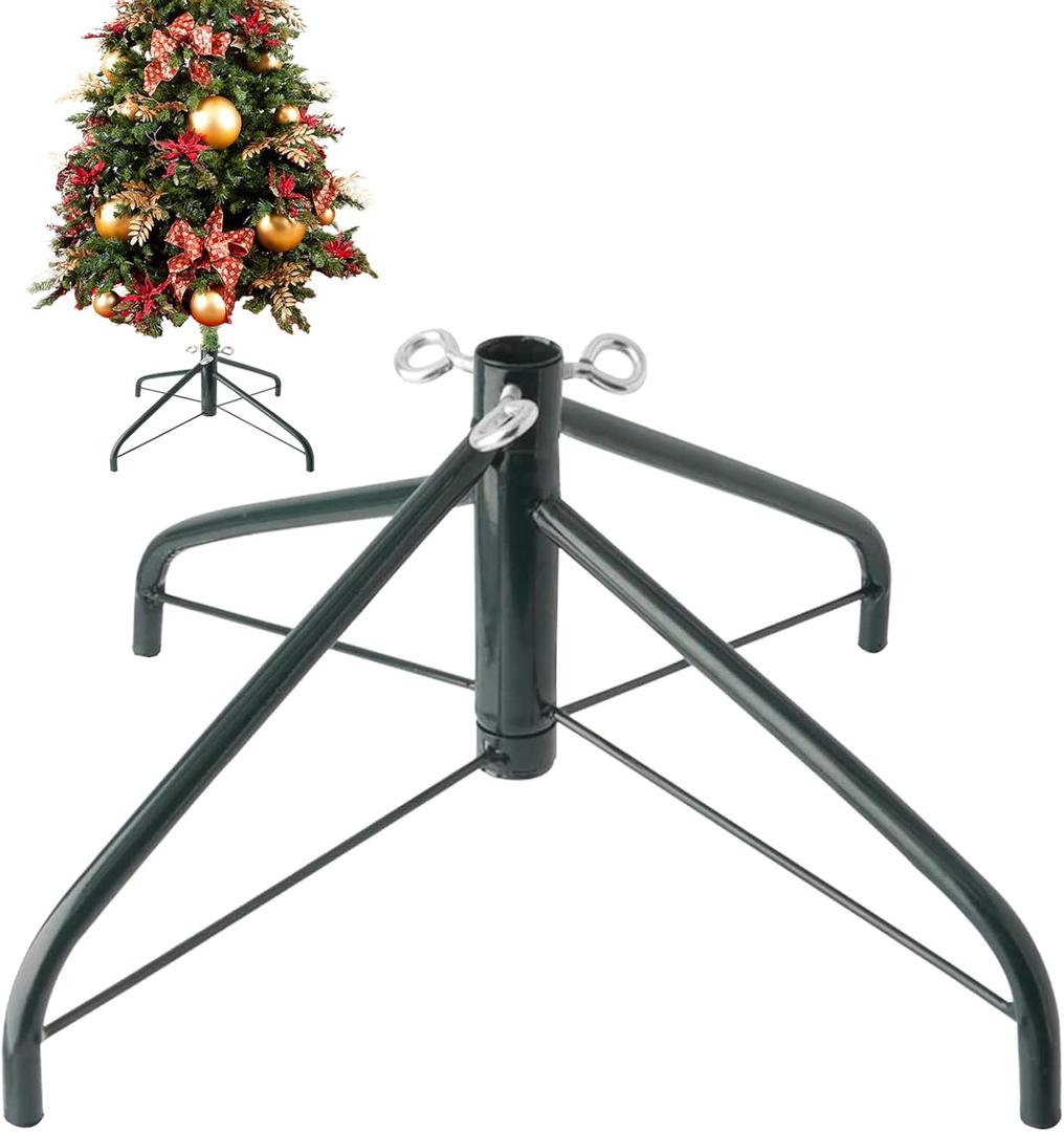 EZYDECOR Metal Christmas Tree Stand for Artificial Tree 17" Folding Stand for Real Christmas Tree(Green)