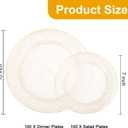 200 Pcs Gold Glitter Plastic Plates - Disposable Party Plates, Gold Glitter Disposable Plate Include 100 Dinner Plate and 100 Dessert Plate, Plastic Plate for Party, Holiday, Wedding & Birthday