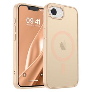 SUPFINE Magnetic for iPhone 16e Case 2025 (Compatible with MagSafe)(Military Grade Drop Protection) Slim Translucent Matte Shockproof with Anti-Fingerprint Phone Case,Sand Pink