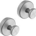Suction Cup Hooks for Glass Window, Mirror, Wreaths - Shower Hooks for Inside Shower, No Drill Towel Hooks for Bathrooms, Bath Robe Coat Looafh Hook for Hanging - Silver(2 Pack)