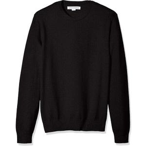 Amazon Essentials Men's Long-Sleeve Crewneck Sweater, 100% Cotton, Big & Tall Options (XX-Large, Black)