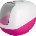 Petmate Basic Hooded Cat Litter Pan, Jumbo, Pink and White, Made in USA