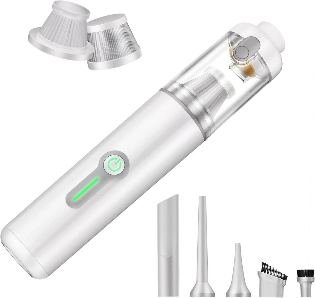 MARTISAN Portable Car Vacuum, Versatile 4-in-1 Vaccum, 20,000Pa Suction Power, 3 Sunction Modes, Lightweight, Up to 30 Min Runtime, Quick Charging for Desk, Keyboard, Car, White
