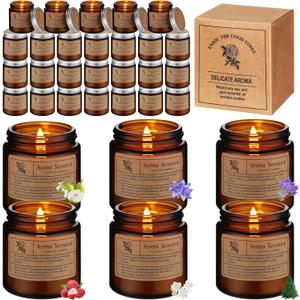 MTLEE 36 Pcs Scented Candles for Home Bulk Jar Candles Gift Set for Women Long Lasting Aromatherapy Candle for Birthday Teacher Thanksgiving Anniversary(Simple Style)