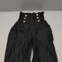 Women's 50s Retro Rockabilly Style High Waist Pinup Pants (Black) S