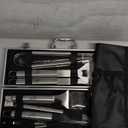 Kaluns BBQ Accessories Grill Tools, Mens Valentines Day Gifts for Him, Heavy Duty Stainless Steel Barbecue Grill Accessories for Outdoor Grill with Aluminum Case and Apron, Grilling Gifts for Men Dad