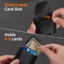 RUNBOX Slim Wallet for Men Front Pocket wallet with Cash Strap Minimalist Leather RFID Blocking wallet