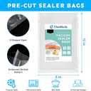 Vacuum Sealer Bags for Food Quart 8"x12" 200 Pcs Seal a Meal Bag, Food Saver Bags Sous Vide Bags Pre-cut Thick BPA-Free Textured Heavy Duty Vacuum Seal, Meat Cheese Dry Goods