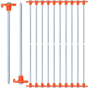 Yesland 20 Pack Tent Stake Heavy Duty, 10 Inch Non-Rust Metal Tent Pegs Ground Yard Stake Tent Spikes for Camping Patio, Garden, Canopies, Grassland, Outdoor, Hiking, Orange Yesland 20 Pack Tent Stake Heavy Duty, 10 Inch Non-Rust Metal Tent Pegs Ground Yard Stake Tent Spikes for Camping Patio, Garden, Canopies, Grassland, Outdoor, Hiking, Orange
