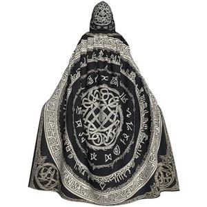 Halloween Witch Wizard Hooded Cloak Oversized Cosplay Cape for Adults, Christmas Party Costume Robe for Festivals & Gifts