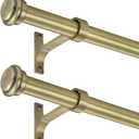 2 Pack Curtain Rods 72 to 144 Inches,1 Inch Curtain rods for Windows, Hanging Curtain Rod & Wall Mount with Brackets Heavy Duty Rod,End Cap Single Rod, Antique Bronze