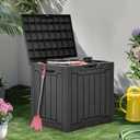 YITAHOME 31 Gallon Resin Deck Box Outdoor Storage Box and Waterproof Package Delivery Box with Lockable Lid for Patio Furniture, GardenTools, Pool Supplies, Black