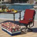 Arden 4-Pack Outdoor Patio Dining Chair Cushion, 20x44, Rain-Proof Seat Pad, Fade-Resistant Outdoor Cushion Ruby Red Leala