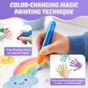 MINDNOOK Magic Brush Painting Set for Kids, Mess Free Art Station with Color-Changing Brush for Creative Learning at Home & School, Gift for Toddlers Ages 3,4,5,6,7,8,9, Medium