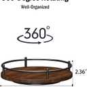 Lazy Susan Organizer10 Inch Rotating Spice Rack Decor for Kitchen Countertop Round Wooden Turntable Holder for Dinning Room, Living Room, Home Black
