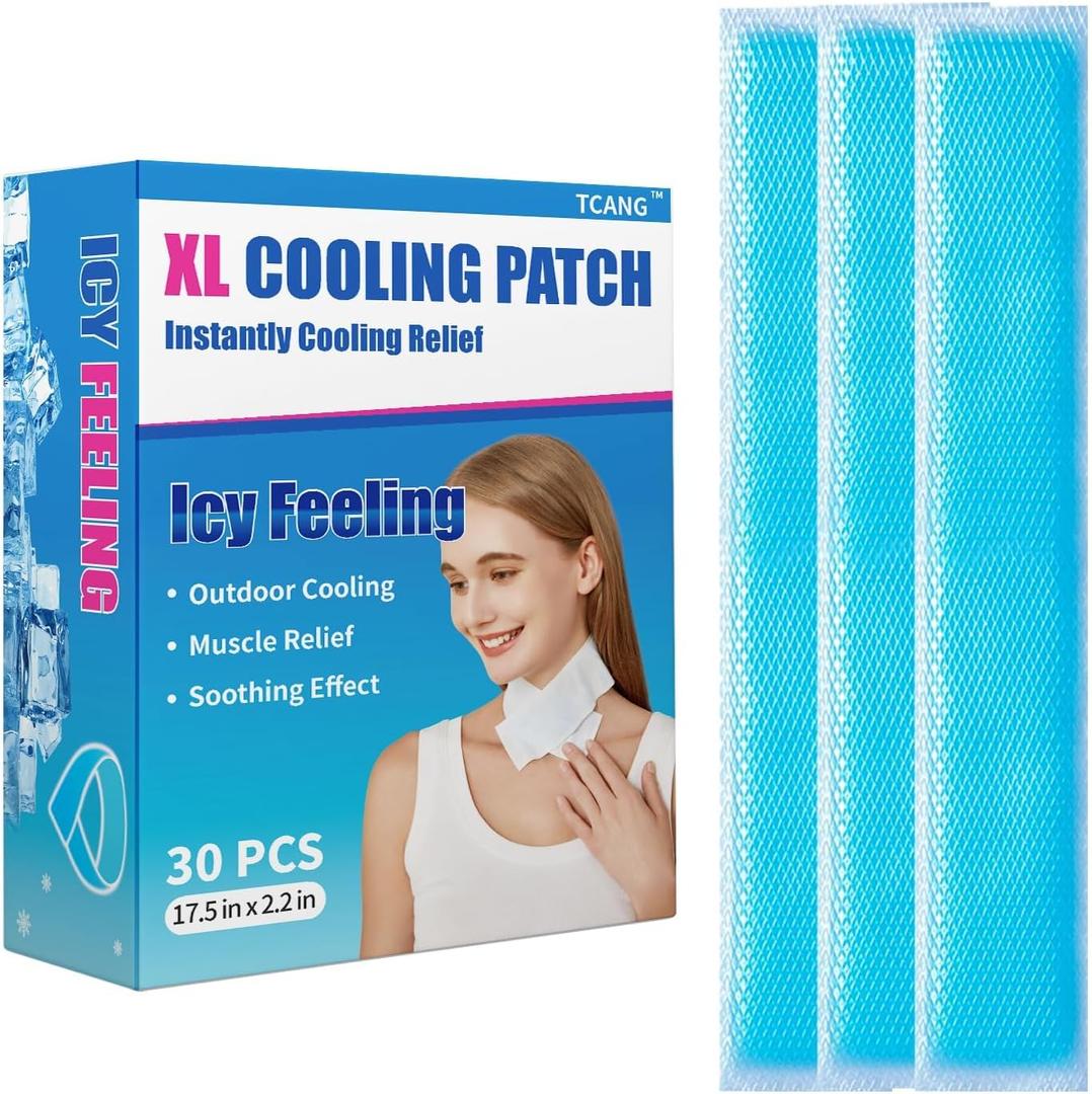 30 Packs Instant Cooling Ice Packs for Outdoor Activities Summer Heat Relief - Large Disposable Cooling Patches for Neck Body, Camping Hiking Sports, Instant Temperature Drop