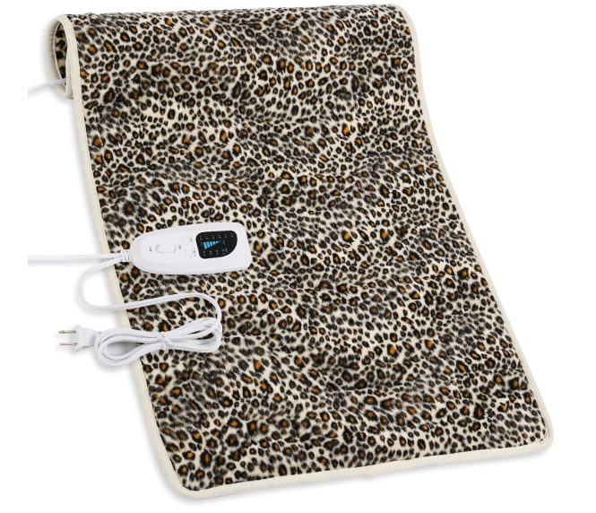Deepsoon Heating Pad,Electric Heating Pads for Back,Neck,Abdomen,Moist Heating Pad for Shoulder,Knee,Arms,Legs,Dry/Moist Heat & Auto Shut Off,Christmas Gifts for Men and Women,Leopard Print,33x17 Inch