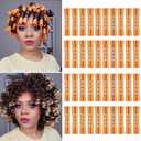 Cold Wave Perm Rods For Long Hair,40PCS Orange Plastic Curling Rods For Short & Natural Hair,DIY Perming Rods For HairStyling(Orange 40Pcs)
