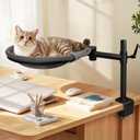 Cat Desk Bed, 360 Rotating & Height Adjustable Desk Cat Nest, Elevated Breathable Cats Bed for Desk with Removable Washable Cover for Indoor Kitten Cats-Maximum Hold Up to 40lb