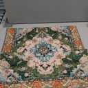 Boho Throw Pillow Covers Set of 2 Boho Rug Carpet Double Sided Pattern Cotton Soft Pillow Case Cushion Cover Pillowcase for Couch Sofa Bed Decorative (Green) 19"x19" in