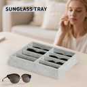 AUTOARK 8 Grid Sunglass Organizer,Eyeglass Eyewear Display Tray,Glasses Watches Jewelry Showcase Display For Men Women,Grey Velvet,MKAJ011