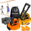 Slackline Kit Slakcline Longer 65ft with Tree Protectors Arm Trainer and Carry Bag,Slack Lines for Backyared for Kids and Adults