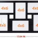 4x6 Collage Picture Frame Family Photos Display - 6 Openings Collage Picture Frame for Wall and Tabletop Display Black Picture Frames Set Ideal for Home Decorating Family Gifts