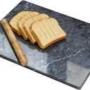 Diflart Natural Marble Stone Cutting Board for Kitchen, 16x20 Inch, Black, Marble Slab Pastry Board Large with Non Slip Feets for Keep the Dough Cool and Chocolate Tempering, Pack of 1 Pcs